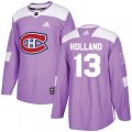 Montreal Canadiens #13 Peter Holland Authentic Purple Fights Cancer Practice NHL Jersey