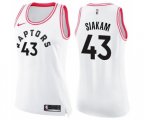 Women's Toronto Raptors #43 Pascal Siakam Swingman White Pink Fashion Basketball Jersey