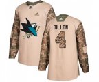 Adidas San Jose Sharks #4 Brenden Dillon Authentic Camo Veterans Day Practice NHL Jersey
