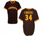 San Diego Padres #34 Rollie Fingers Authentic Coffee 1984 Turn Back The Clock Baseball Jersey