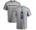 Seattle Seahawks #3 Russell Wilson Ash Backer T-Shirt