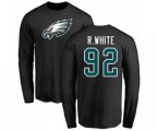 Philadelphia Eagles #92 Reggie White Black Name & Number Logo Long Sleeve T-Shirt