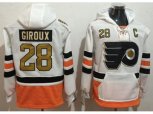 Philadelphia Flyers #28 Claude Giroux White 3rd Name & Number Pullover NHL Hoodie