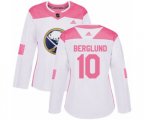Women Adidas Buffalo Sabres #10 Patrik Berglund Authentic White Pink Fashion NHL Jersey