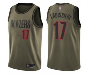 Portland Trail Blazers #17 Skal Labissiere Swingman Green Salute to Service Basketball Jersey