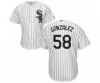 Chicago White Sox #58 Miguel Gonzalez Replica White Home Cool Base Baseball Jersey
