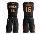 Phoenix Suns #16 Tyler Johnson Swingman Black Basketball Suit Jersey - Statement Edition