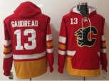 Calgary Flames #13 Johnny Gaudreau Red Name & Number Pullover NHL Hoodie