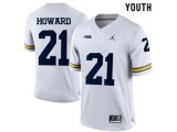 2016 Youth Jordan Brand Michigan Wolverines Desmond Howard #21 College Football Limited Jersey - White