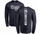 Los Angeles Rams #26 Marqui Christian Navy Blue Backer Long Sleeve T-Shirt