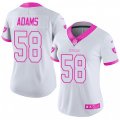 Women Oakland Raiders #58 Tyrell Adams Limited White Pink Rush Fashion NFL Jersey