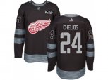 Detroit Red Wings #24 Chris Chelios Black 1917-2017 100th Anniversary Stitched NHL Jersey