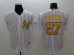 New York Yankees #27 Giancarlo Stanton White Gold No. New Cool Base Stitched MLB Jersey