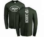 New York Jets #40 Trenton Cannon Green Backer Long Sleeve T-Shirt