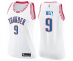 Women's Oklahoma City Thunder #9 Nerlens Noel Swingman White Pink Fashion Basketball Jersey