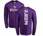 Minnesota Vikings #98 Linval Joseph Purple Backer Long Sleeve T-Shirt