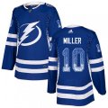 Tampa Bay Lightning #10 J.T. Miller Authentic Blue Drift Fashion NHL Jersey
