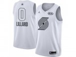 Portland Trail Blazers #0 Damian Lillard White NBA Jordan Swingman 2018 All-Star Game Jersey