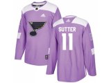 St. Louis Blues #11 Brian Sutter Purple Authentic Fights Cancer Stitched NHL Jersey