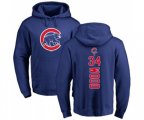 MLB Nike Chicago Cubs #34 Kerry Wood Royal Blue Backer Pullover Hoodie