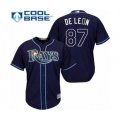 Tampa Bay Rays #87 Jose De Leon Authentic Navy Blue Alternate Cool Base Baseball Player Jersey