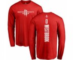 Houston Rockets #0 Russell Westbrook Red Backer Long Sleeve T-Shirt