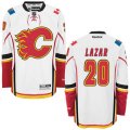 Calgary Flames #20 Curtis Lazar Authentic White Away NHL Jersey