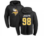 Minnesota Vikings #98 Linval Joseph Black Name & Number Logo Pullover Hoodie