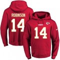 Kansas City Chiefs #14 Demarcus Robinson Red Name & Number Pullover Hoodie