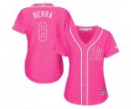 Women's New York Yankees #8 Yogi Berra Authentic Pink Fashion Cool Base Baseball Jersey