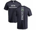 Seattle Seahawks #25 Richard Sherman Navy Blue Backer T-Shirt