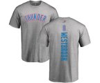Oklahoma City Thunder #0 Russell Westbrook Ash Backer T-Shirt
