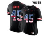 2016 US Flag Fashion Youth Ohio State Buckeyes Archie Griffin #45 College Football Limited Jersey - Blackout