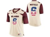 2016 US Flag Fashion Men's Oklahoma Sooners Baker Mayfield #6 College Limited Football Jersey - White