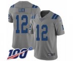 Indianapolis Colts #12 Andrew Luck Limited Gray Inverted Legend 100th Season NFL Jersey