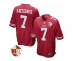 San Francisco 49ers #7 Colin Kaepernick Nike Scarlet 70th Anniversary Patch Game Jersey
