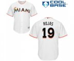 Miami Marlins #19 Miguel Rojas Replica White Home Cool Base Baseball Jersey