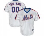New York Mets Customized Replica White Alternate Cool Base Baseball Jersey