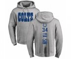 Indianapolis Colts #34 Rock Ya-Sin Ash Backer Pullover Hoodie