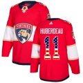 Florida Panthers #11 Jonathan Huberdeau Authentic Red USA Flag Fashion NHL Jersey
