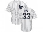 New York Yankees #33 Greg Bird White Strip Team Logo Fashion Stitched MLB Jersey