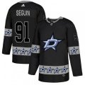 Dallas Stars #91 Tyler Seguin Authentic Black Team Logo Fashion NHL Jersey