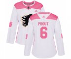 Women Calgary Flames #6 Dalton Prout Authentic White Pink Fashion Hockey Jersey