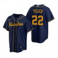 Nike Milwaukee Brewers #22 Christian Yelich Navy Alternate Stitched Baseball Jersey