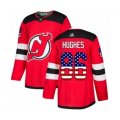 New Jersey Devils #86 Jack Hughes Authentic Red USA Flag Fashion Hockey Jersey