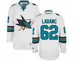 Reebok San Jose Sharks #62 Kevin Labanc Authentic White Away NHL Jersey