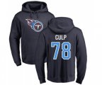 Tennessee Titans #78 Curley Culp Navy Blue Name & Number Logo Pullover Hoodie