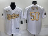 Los Angeles Dodgers #50 Mookie Betts White 2022 All Star Stitched Cool Base Nike Jersey