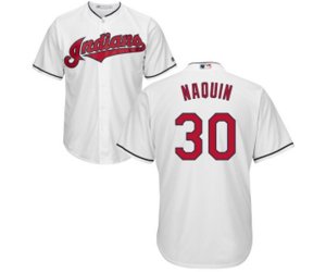 Cleveland Indians #30 Tyler Naquin Replica White Home Cool Base Baseball Jersey