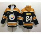 Pittsburgh Steelers #84 Antonio Brown yellow-black[pullover hooded sweatshirt]